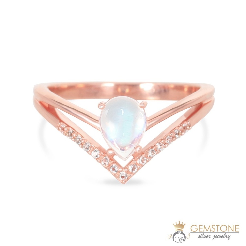 14K ROSE GOLD VERMEIL MOONSTONE RING - BOUNDLESS D